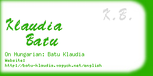 klaudia batu business card